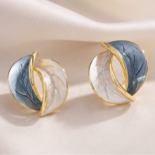 leaf stud earrings featuring delicate leaf shape with clean and minimalist design